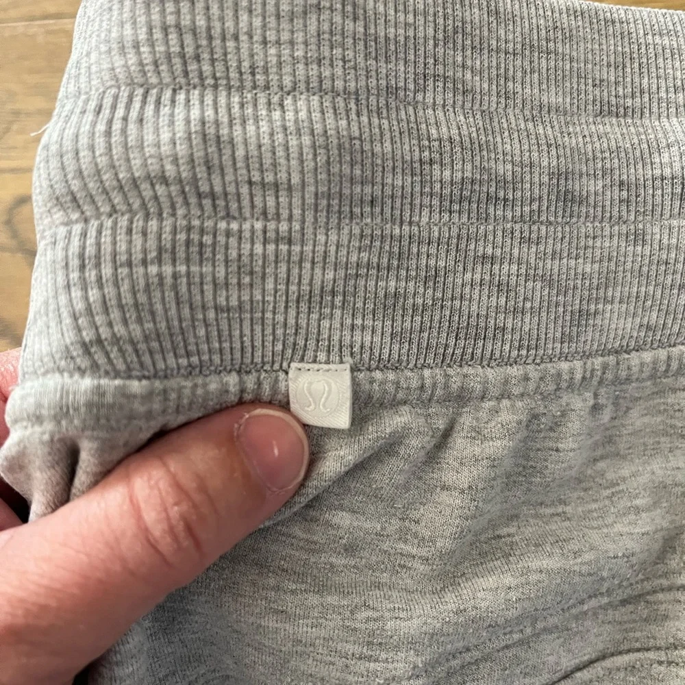 LULULEMON warm down high rise joggers grey size 2